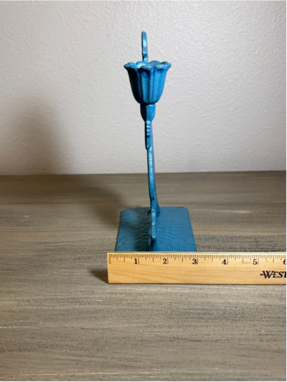 Vintage cast iron candle holder silhouette Cottagecore Colonial rustic